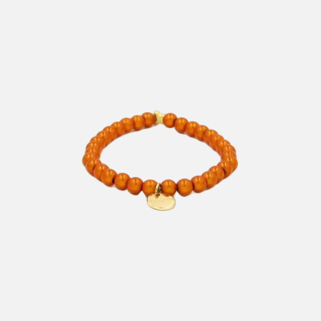 Perlenarmband Orange Fine mit 3D Matt Glow Effekt