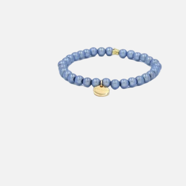 Perlenarmband Hellblau Fine mit 3D Matt Glow Effekt