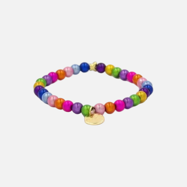 Perlenarmband Bunt/Multicolor Fine mit 3D Matt Glow Effekt