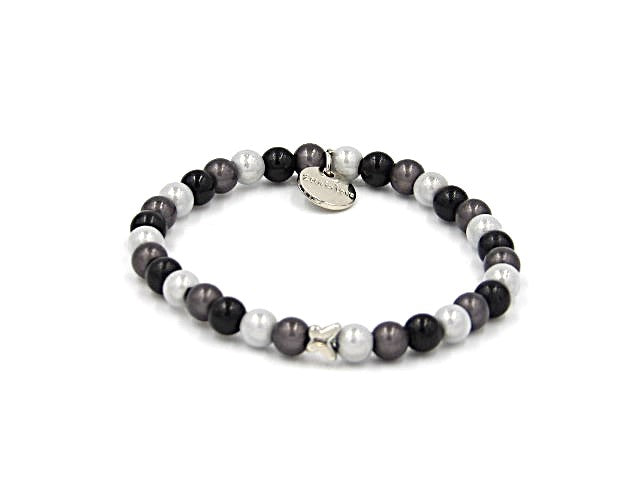 Black-Mixed Perlenarmband mini 6mm