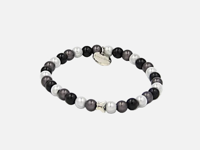 Black-Mixed Perlenarmband mini 6mm