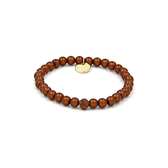 Perlenarmband Choco mit Glitzerperle – Mini