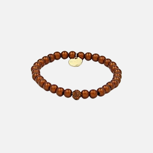 Perlenarmband Choco mit Glitzerperle – Mini