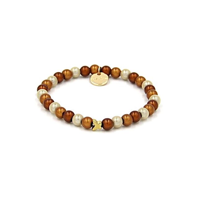 Perlenarmband Choco & Champagner Mixed – Mini