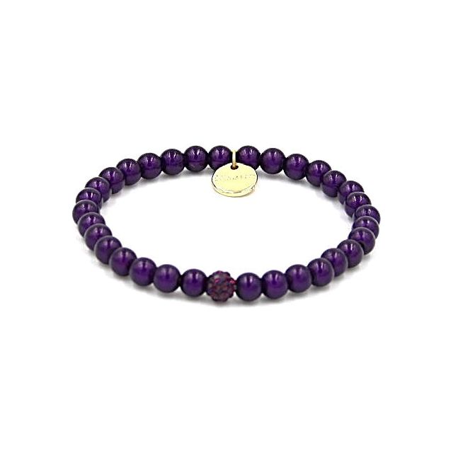 Perlenarmband Plum Autumn mit Glitzerperle – Mini