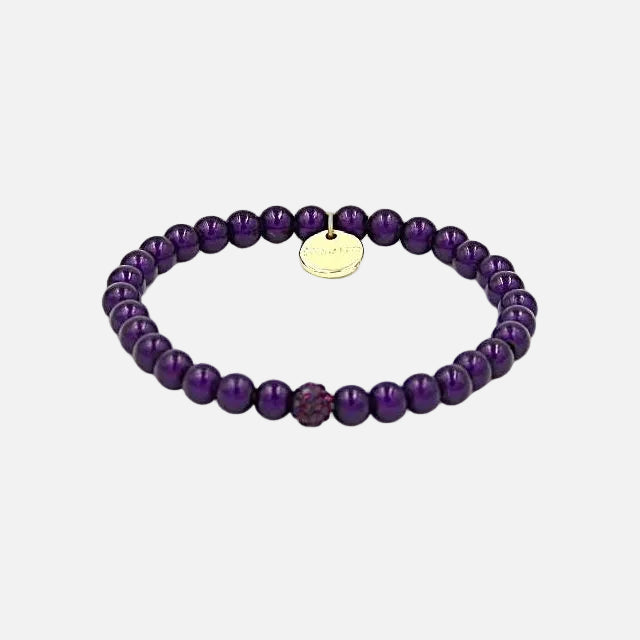 Perlenarmband Plum Autumn mit Glitzerperle – Mini