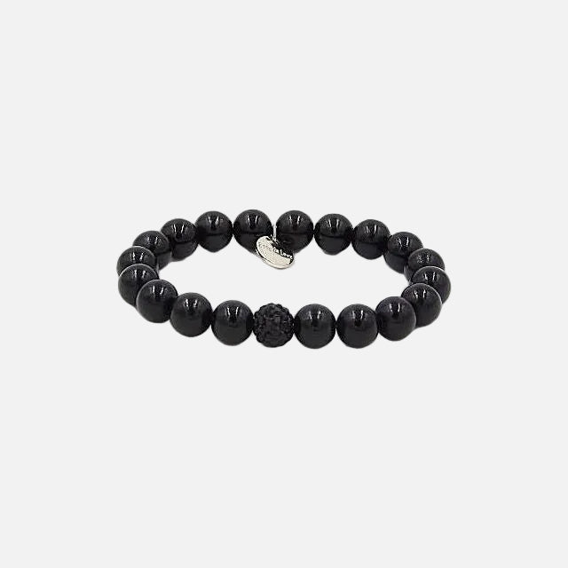 Perlenarmband Black Night mit Glitzerperle