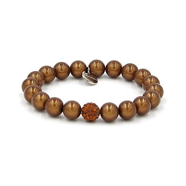 Perlenarmband Choco mit Glitzerperle