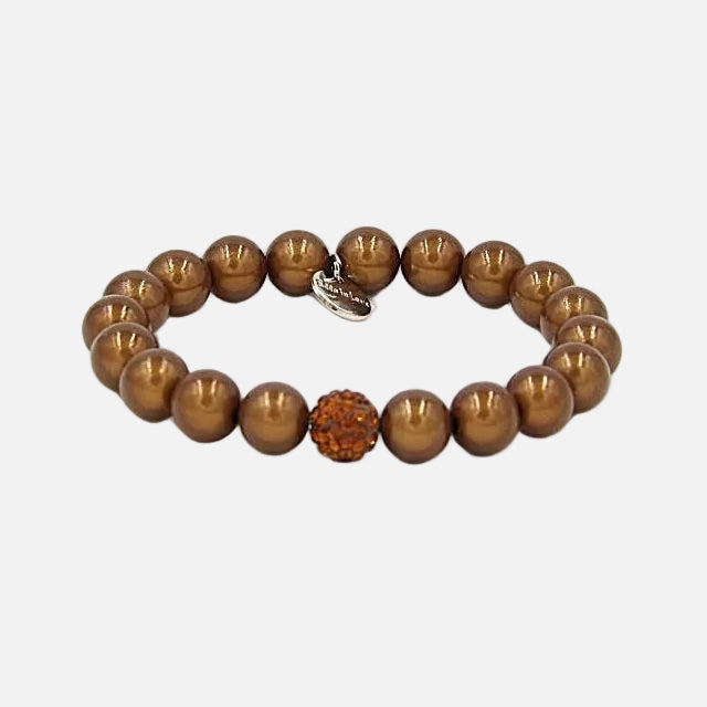 Perlenarmband Choco mit Glitzerperle