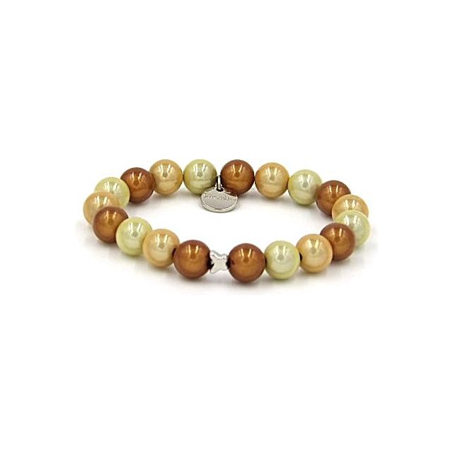 Perlenarmband Choco & Champagner Mixed