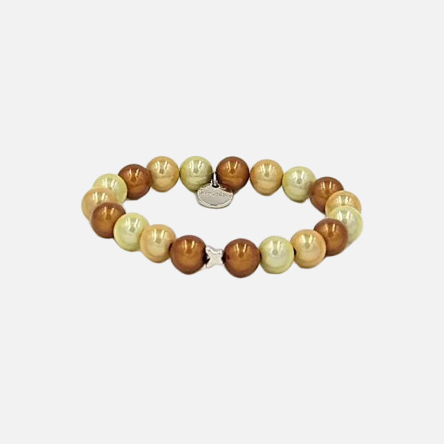 Perlenarmband Choco & Champagner Mixed