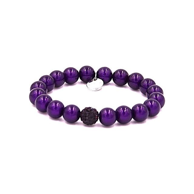 Perlenarmband Plum Autumn mit Glitzerperle