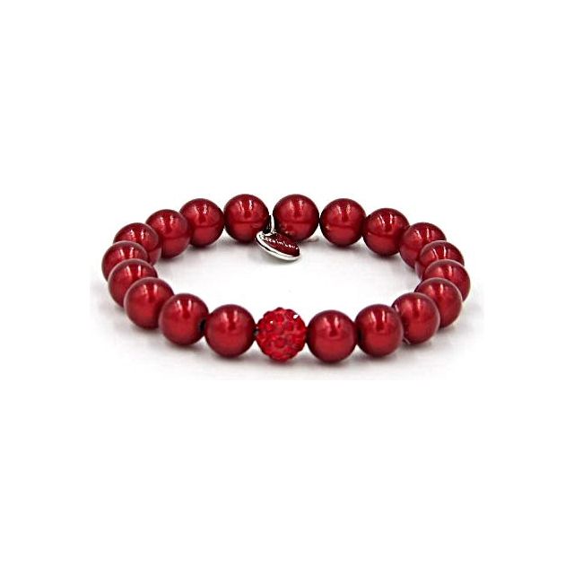 Perlenarmband Scarlet Red mit Glitzerperle