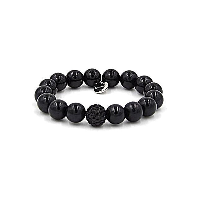 Perlenarmband Black Night mit Glitzerperle