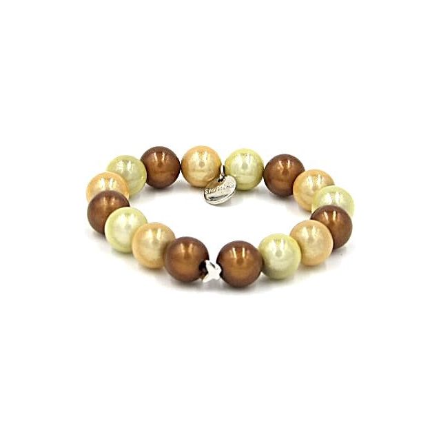 Perlenarmband Choco & Champagner Mixed