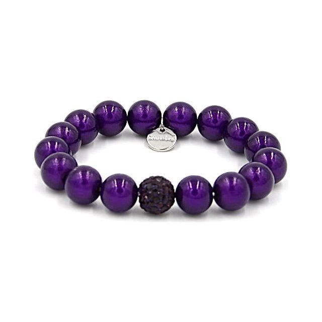 Perlenarmband Plum Autumn mit Glitzerperle