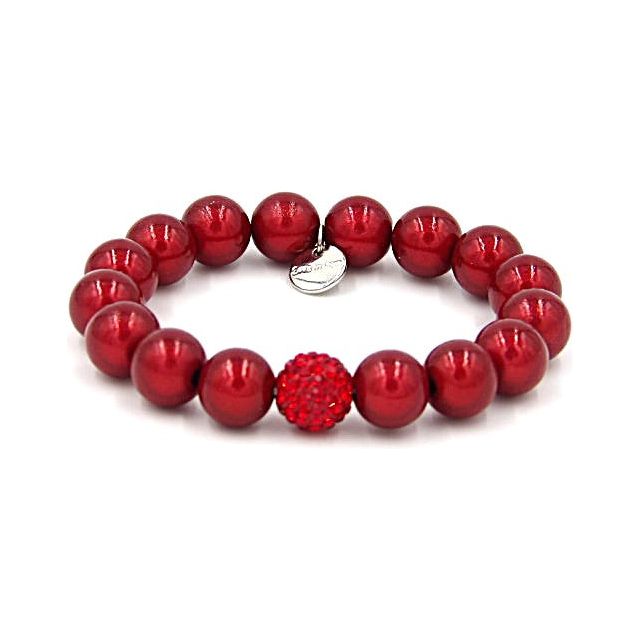 Perlenarmband Scarlet Red mit Glitzerperle