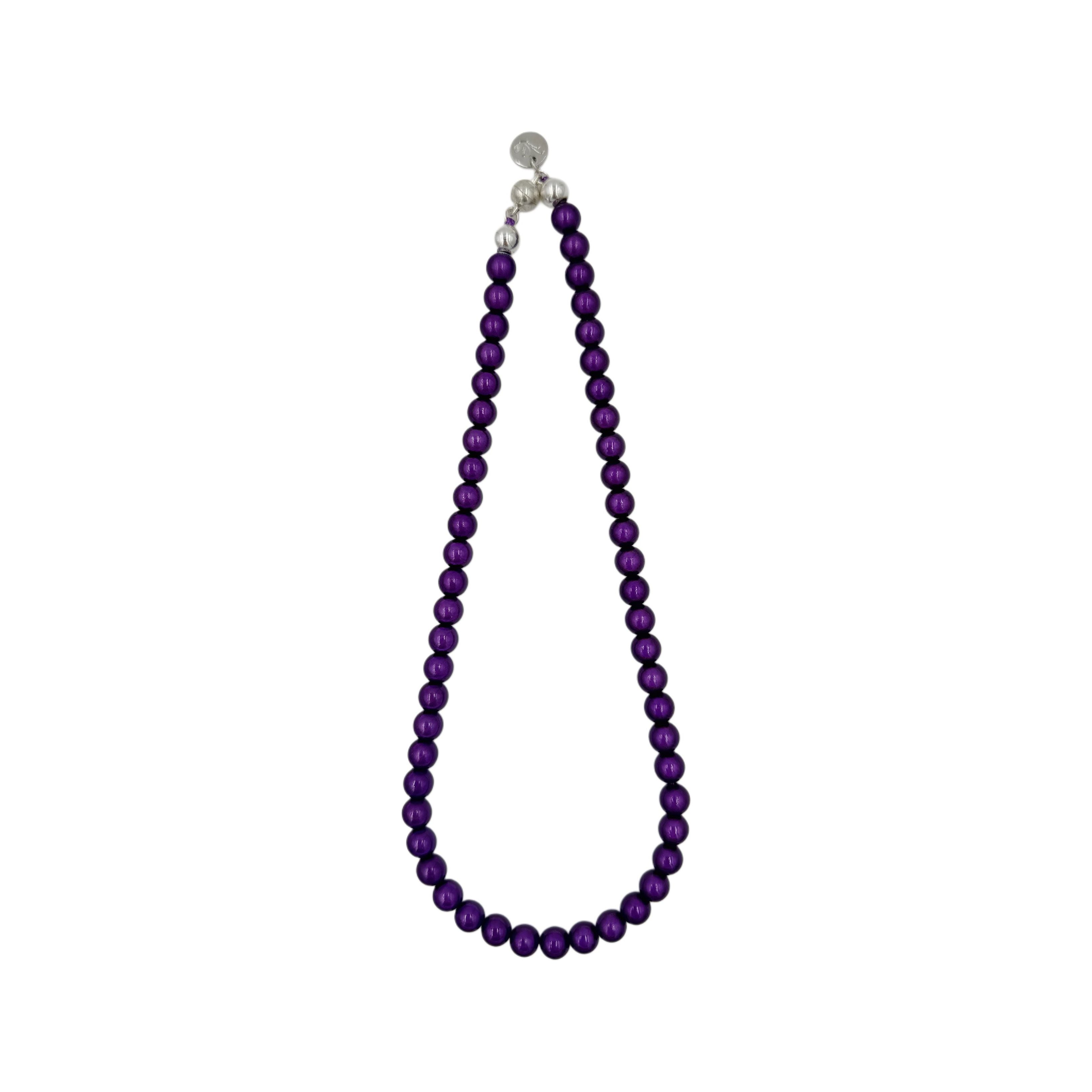 Perlenhalskette Plum Autumn – Kurz mit Magnetverschluss