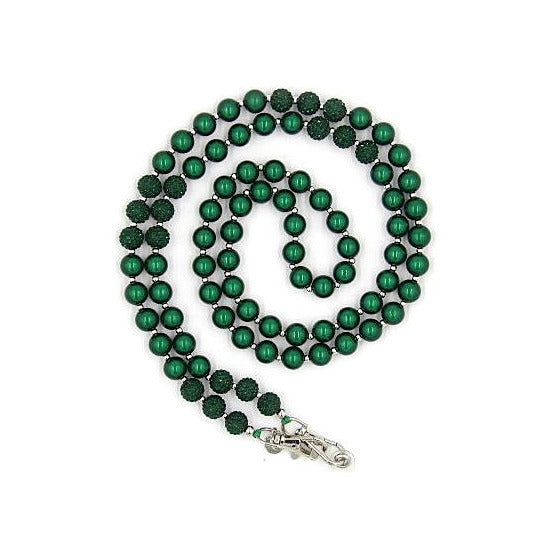 Handykette Smaragd mit Glitzerperle