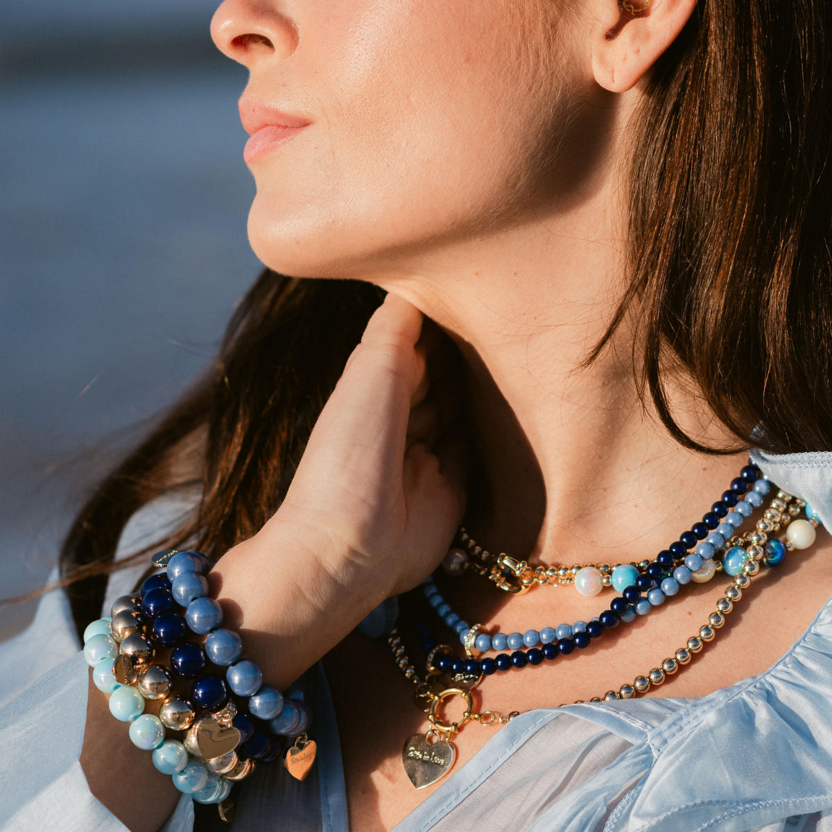 Perlenarmband Paket Blau Rosa 4 teilig | Holiday Season