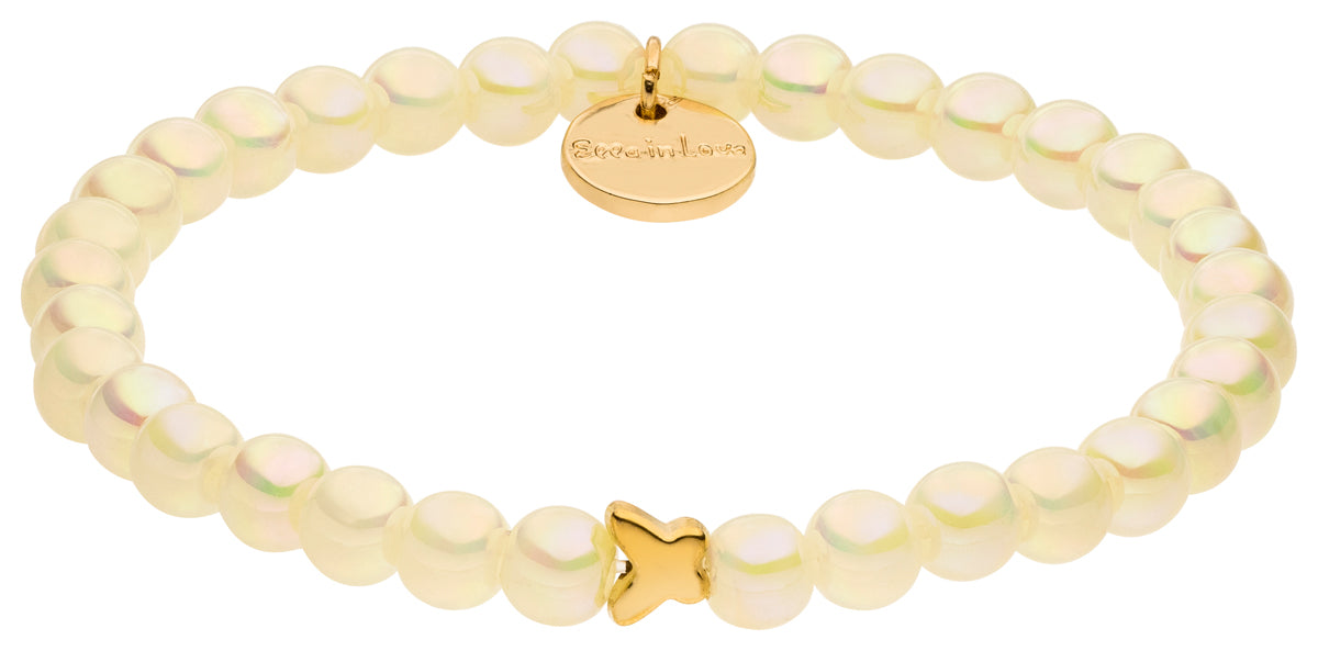 Perlenarmband Champagner mit Schimmer