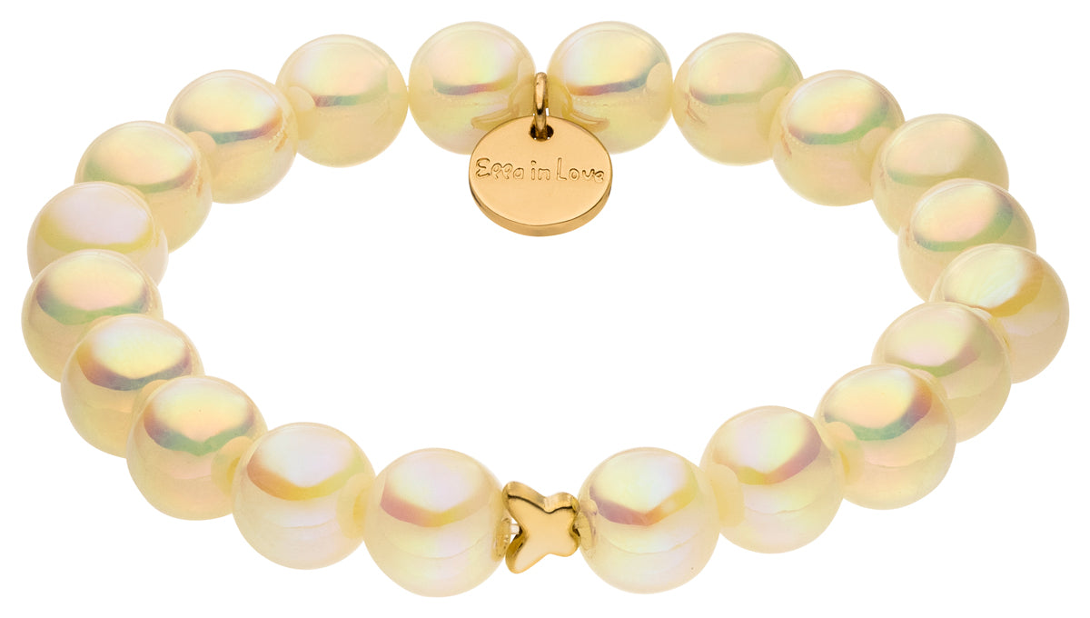 Perlenarmband Champagner mit Schimmer