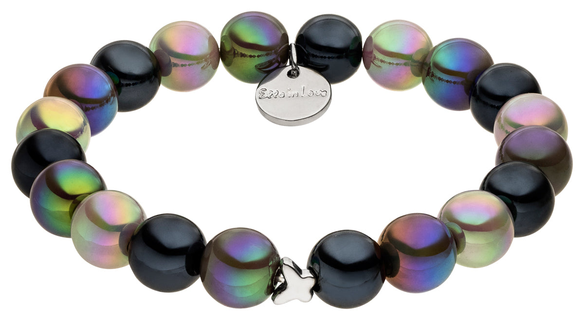 Perlenarmband muti grau mit Schimmer