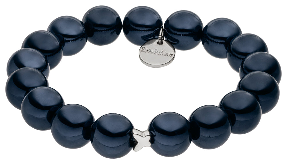 Perlenarmband schwarz mit Schimmer