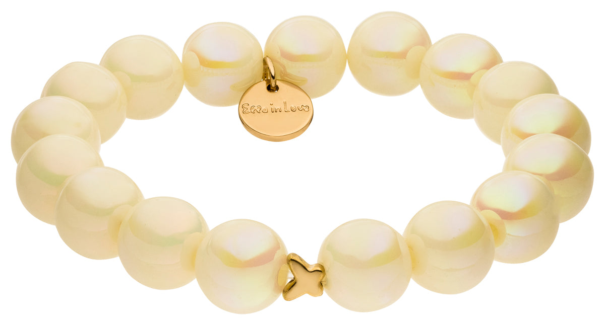 Perlenarmband Champagner mit Schimmer