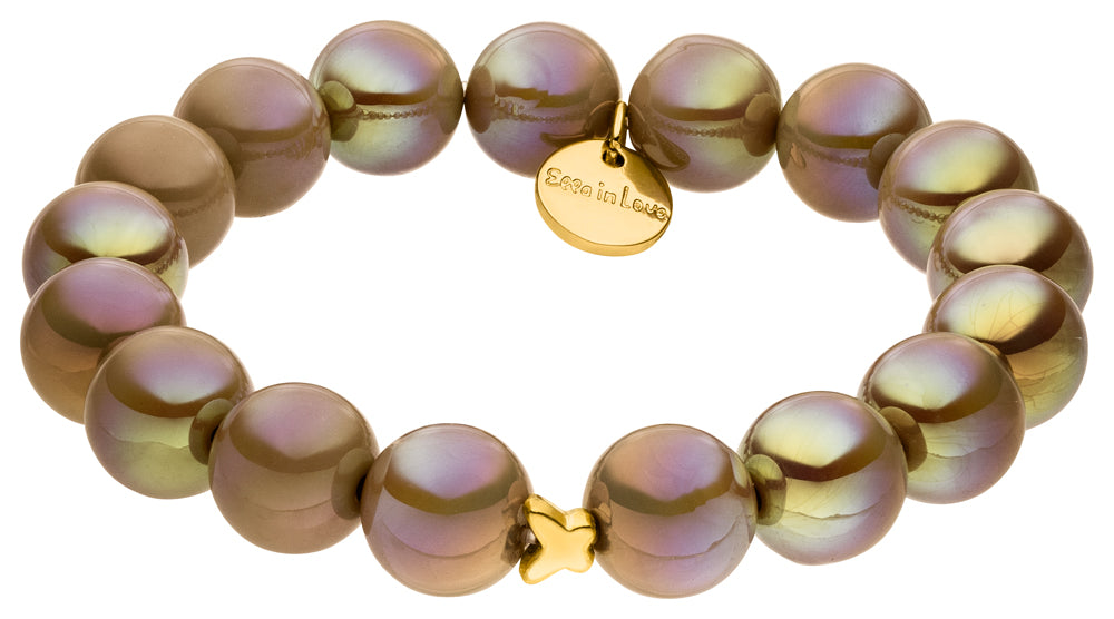 Perlenarmband hellbraun mit Schimmer