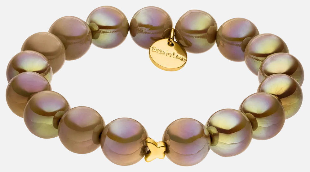 Perlenarmband Hellbraun mit 3D Intensiv Glow Effekt
