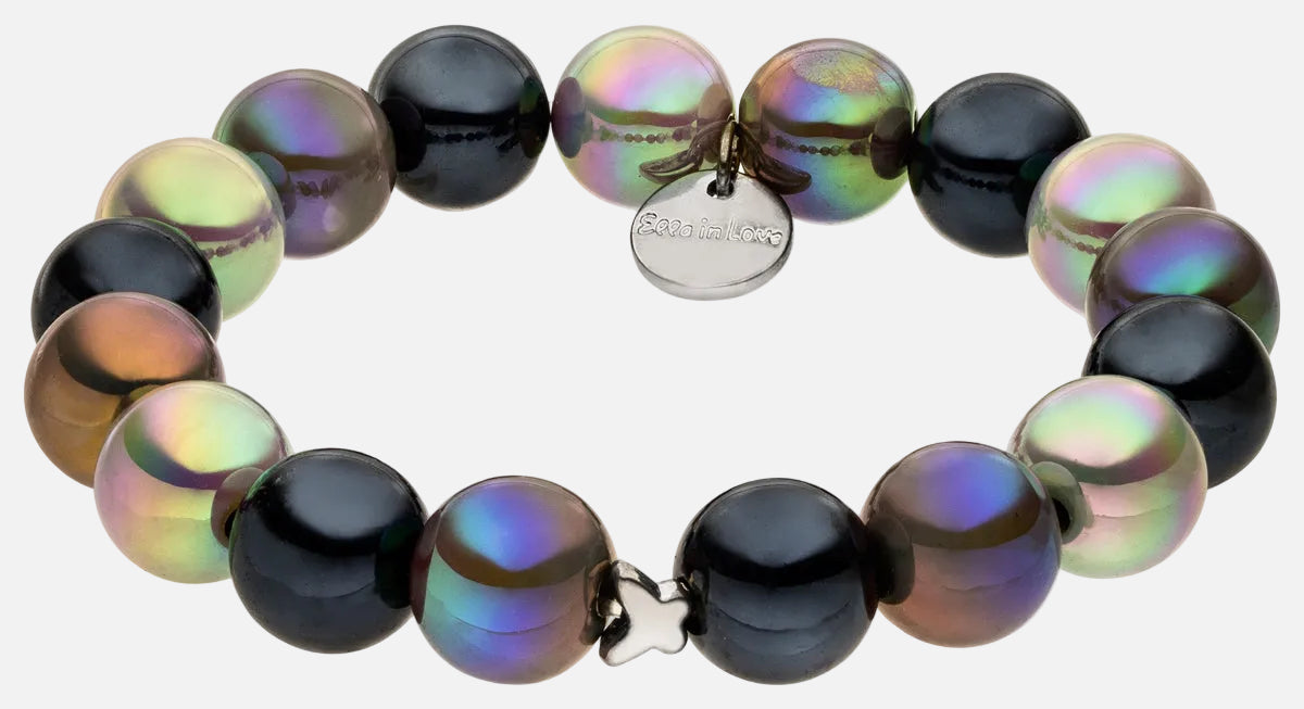 Perlenarmband Multi Schwarz mit 3D Intensiv Glow Effekt