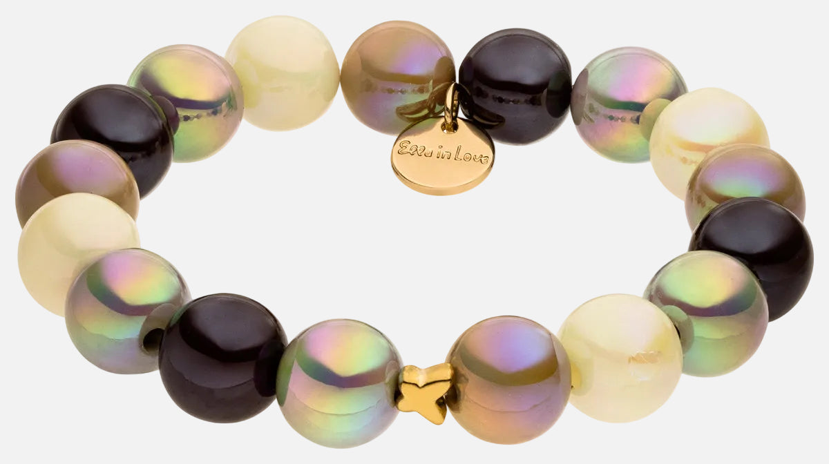 Perlenarmband Multi Braun mit 3D Intensiv Glow Effekt