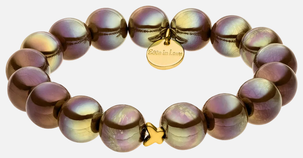 Perlenarmband Dunkelbrau mit 3D Intensiv Glow Effekt