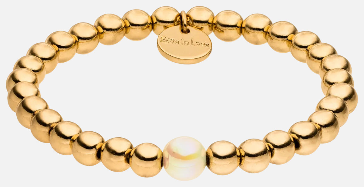 Perlenarmband 14K Vergoldet Fine Champagner mit 3D Intensiv Glow Effekt