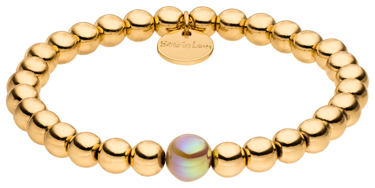 Perlenarmband Gold Deluxe mit toffe glow perle