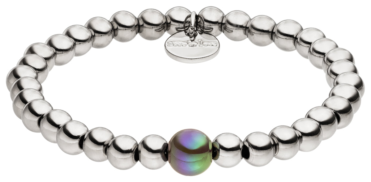 Perlenarmband Silber Deluxe mit shadow glow perle