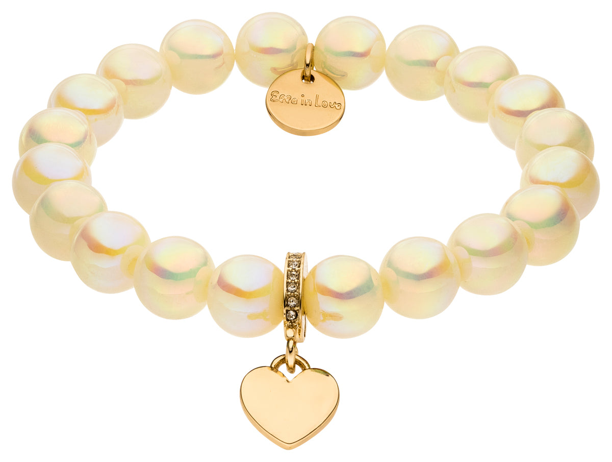 Perlenarmband champagner glow mit Herz