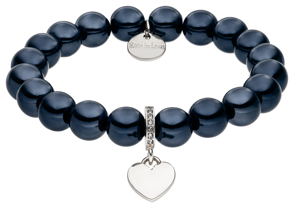 Perlenarmband midnight glow mit Herz