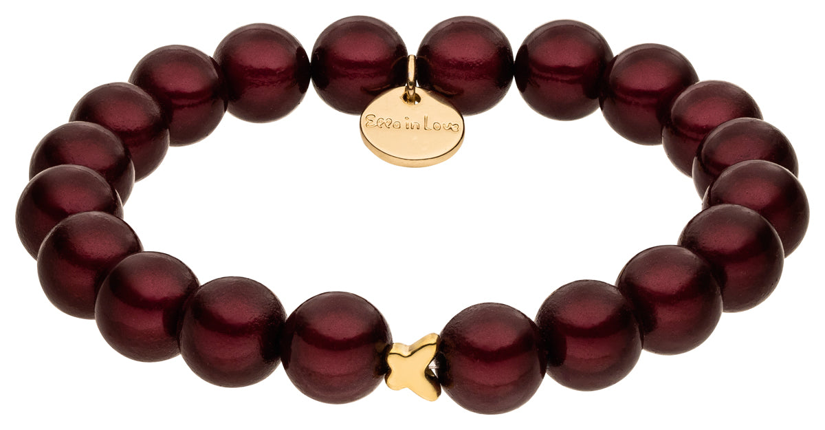 Perlenarmband burgundy rouge