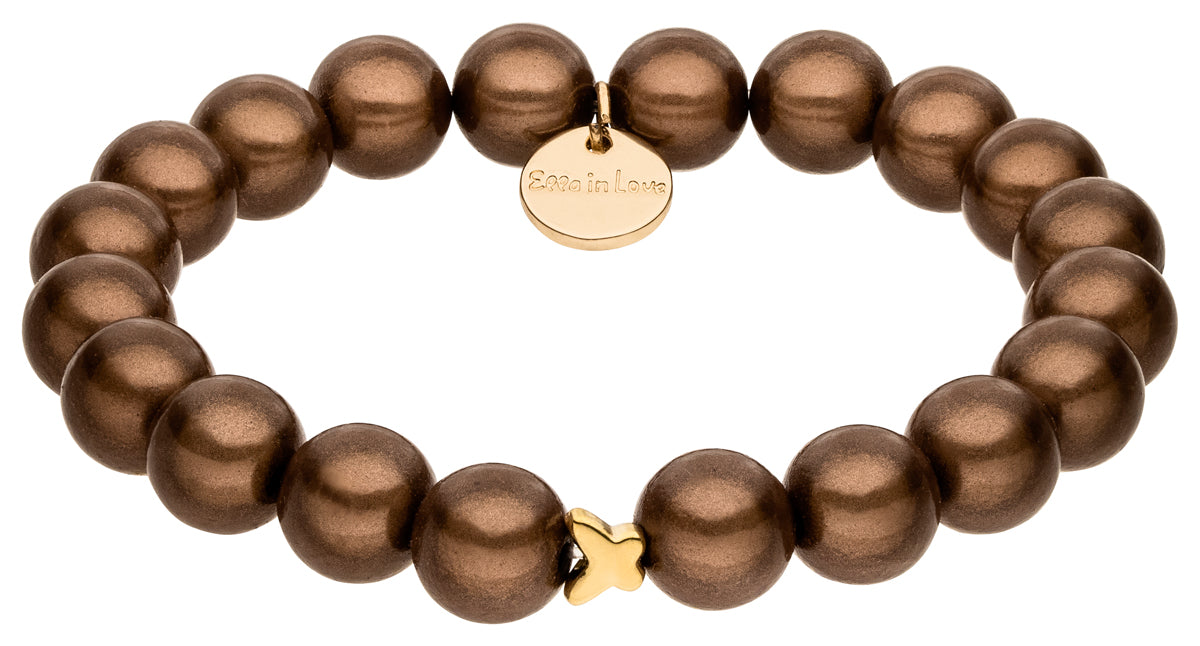 Perlenarmband mocca mousse