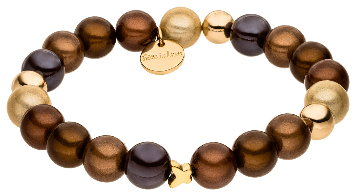 Perlenarmband mocca-mousse mixed