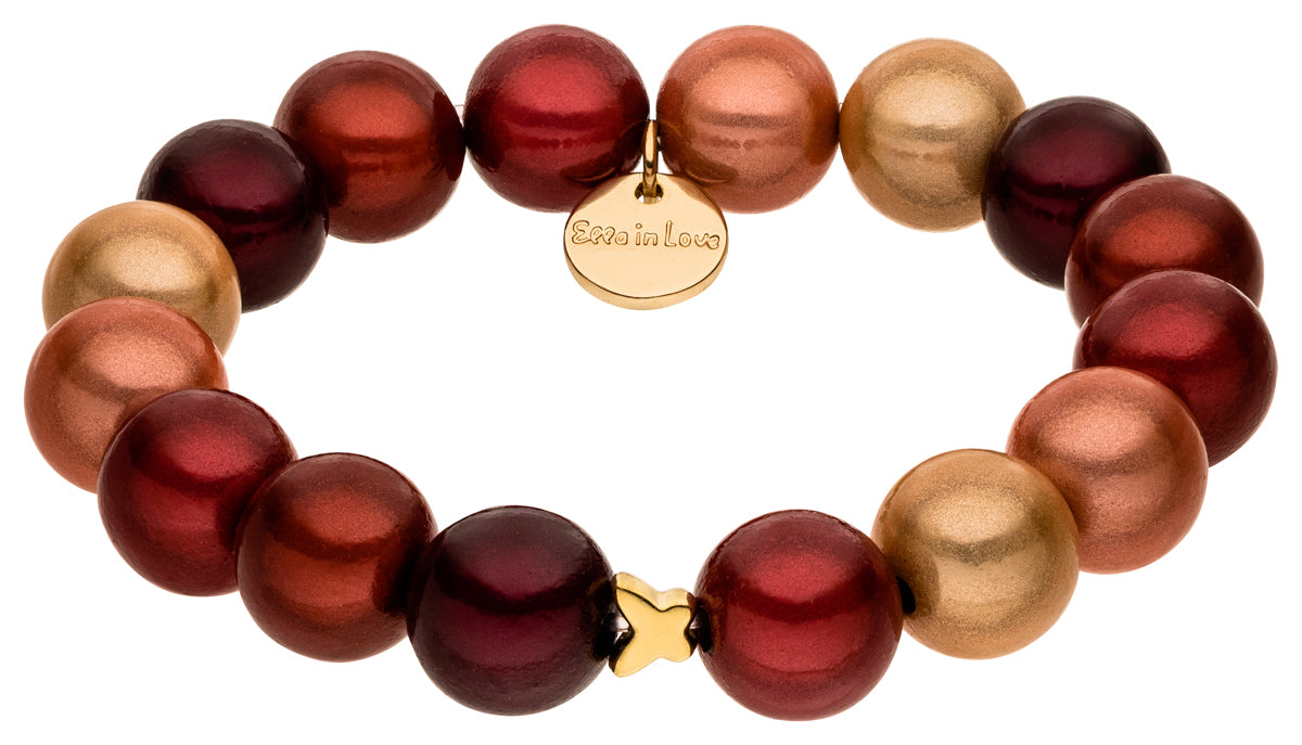 Perlenarmband burgundy rouge mixed