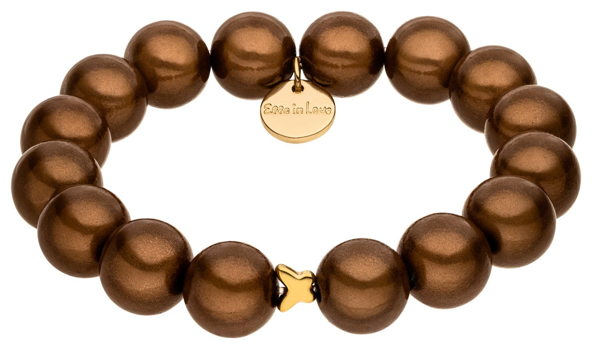 Perlenarmband mocca mousse