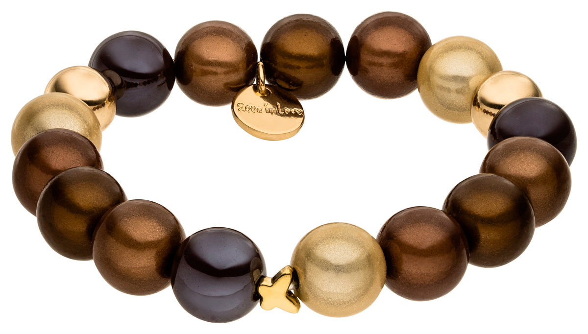 Perlenarmband mocca-mousse mixed