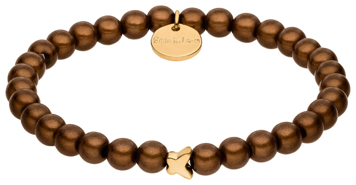 Perlenarmband mocca mousse