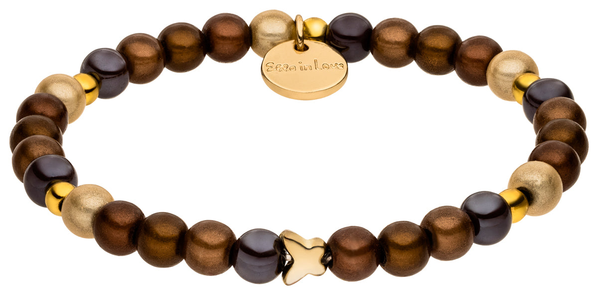 Perlenarmband mocca-mousse mixed