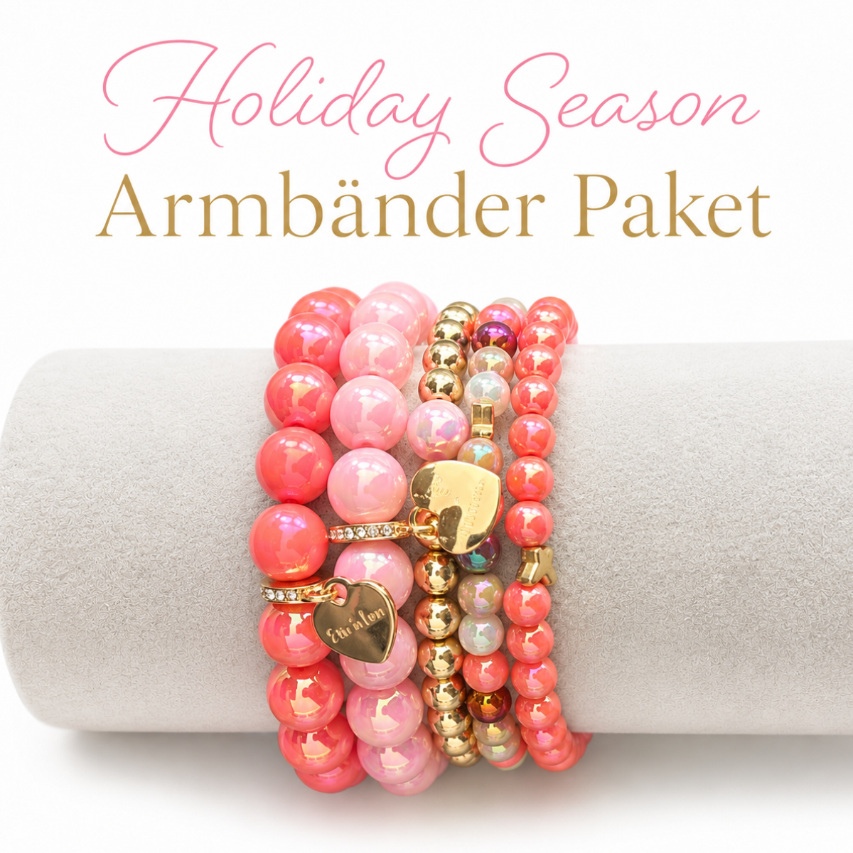 Perlenarmband Paket Rosa Mix 5 teilig | Holiday Season