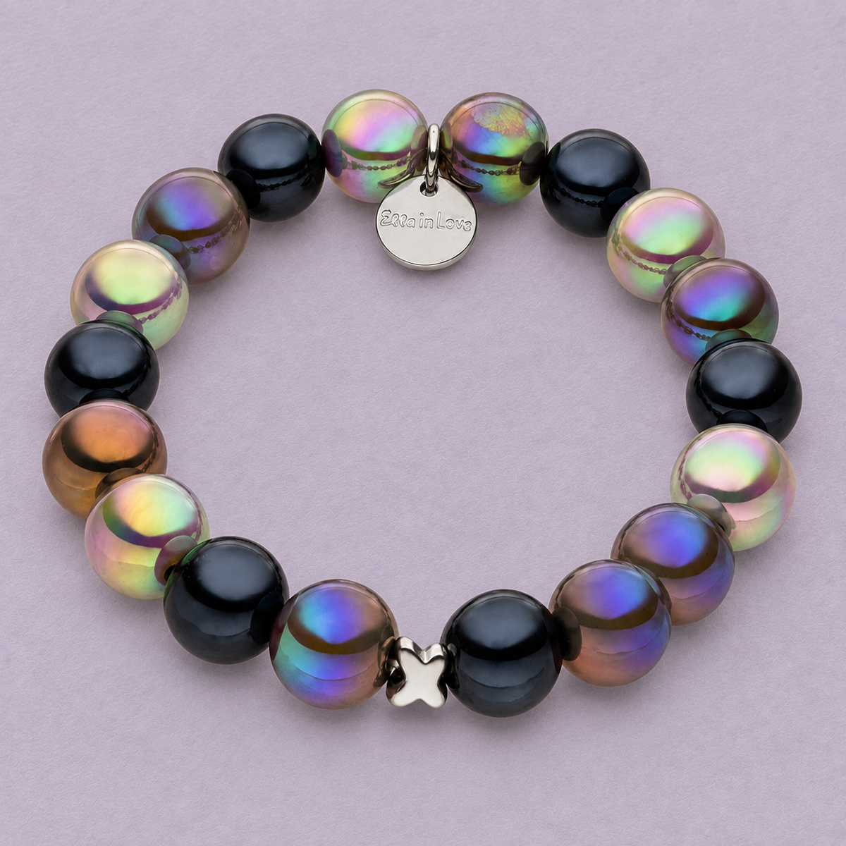 Perlenarmband Multi Schwarz mit 3D Intensiv Glow Effekt