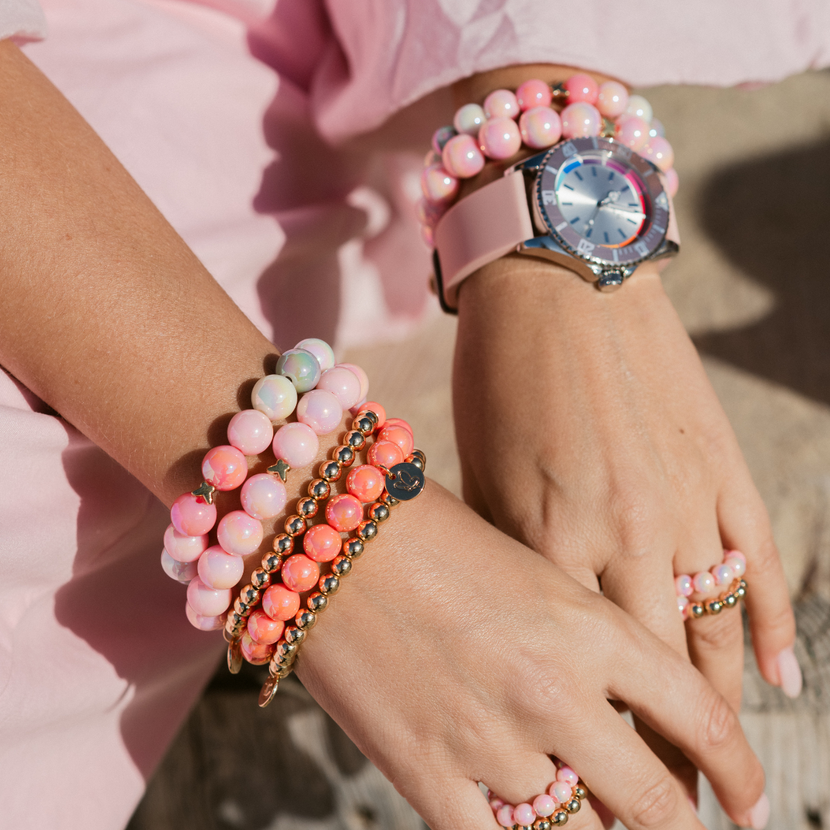 Perlenarmband Paket Rosa Mix 5 teilig | Holiday Season